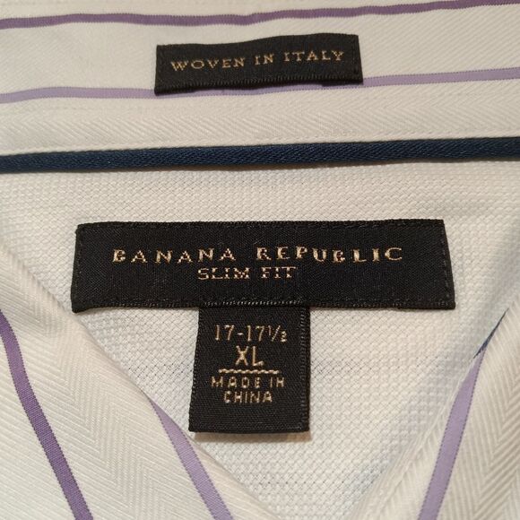 Lot of 3 Vintage Long Sleeve Shirts Bill Blass Banana Republic Geoffrey … - Picture 3 of 6